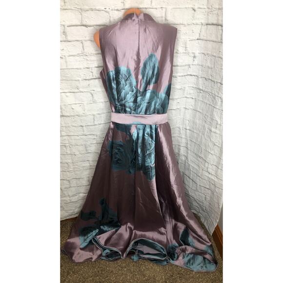Rene Ruiz Women's Purple Blue Tie Waist Gown Dress Size 14 - Picture 3 of 5